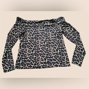 H&M Leopard Print women off the shoulder shirt